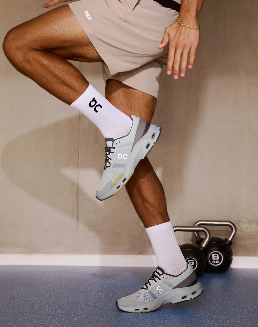 Model jogging in Cloudpulse trainers | ASOS Style Feed
