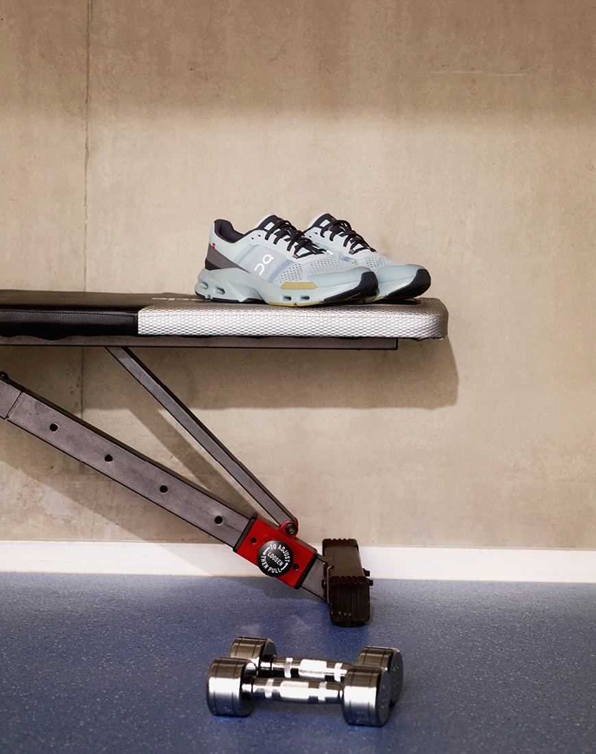On Cloudpulse trainers on a gym bench | ASOS Style Feed