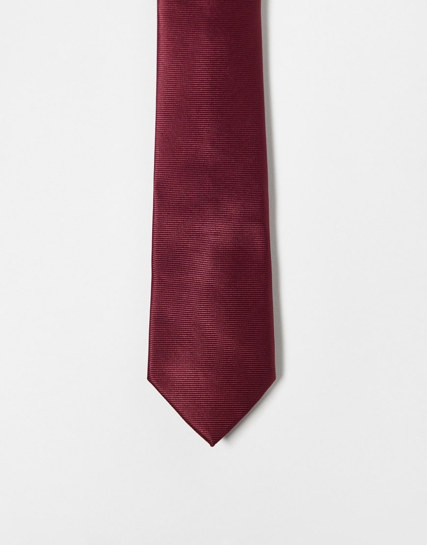 ASOS DESIGN tie in burgundy | ASOS Style Feed