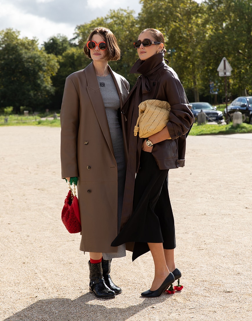 Women wearing burgundy and brown at PFW | ASOS Style Feed