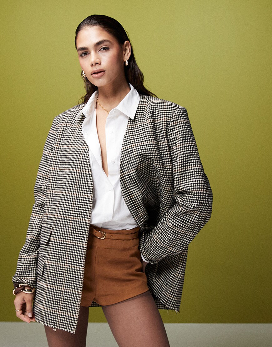 Check blazer | ASOS Style Feed