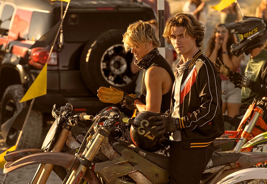 John B and JJ from Outer Banks at a motorcycle race