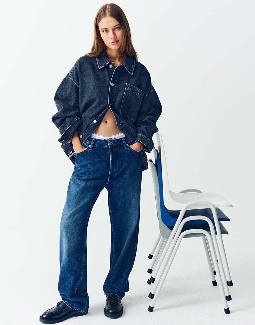 Model wearing Calvin Klein Jean denim co-ord | ASOS Style Feed