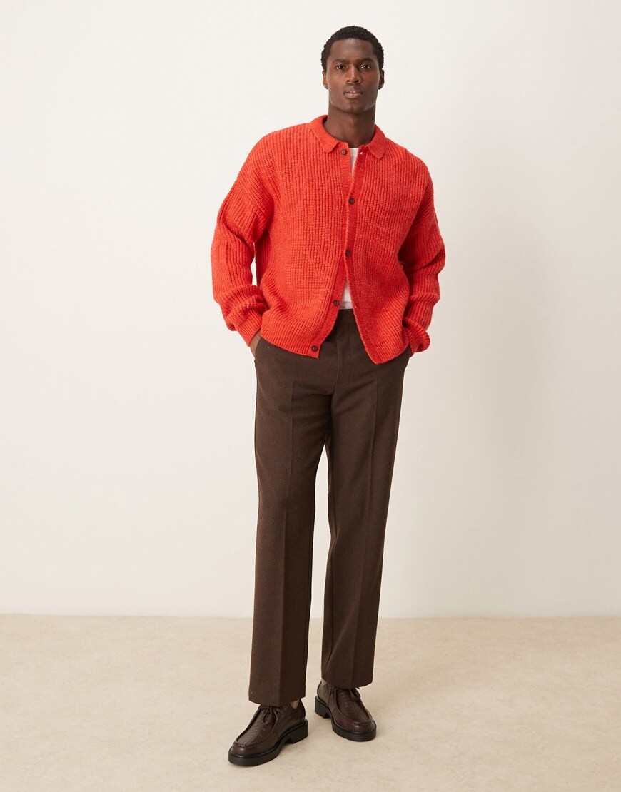 Man Wearing Rib-knit Cardigan | ASOS Style Feed