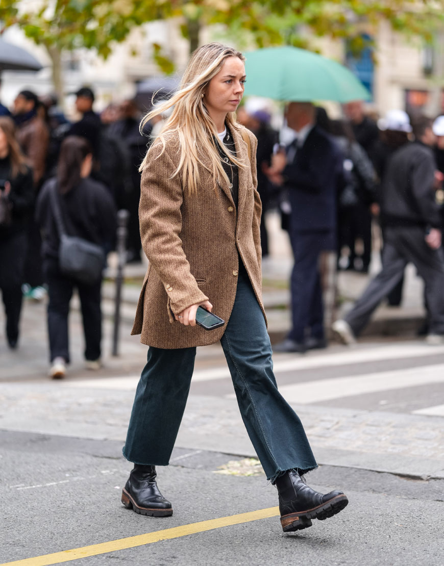 Woman Wearing Chelsea Boots at Milan Fashion Week 2025