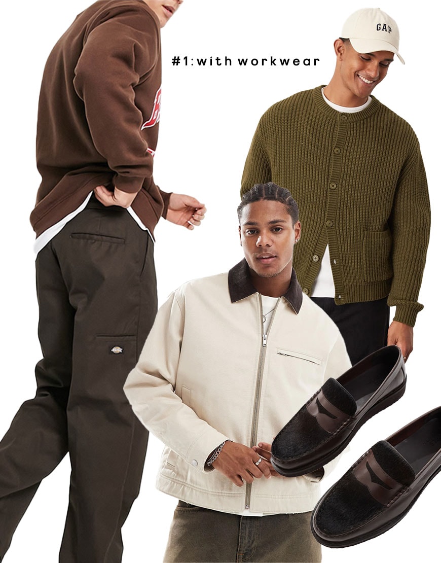 Workwear with loafers | ASOS Style Feed