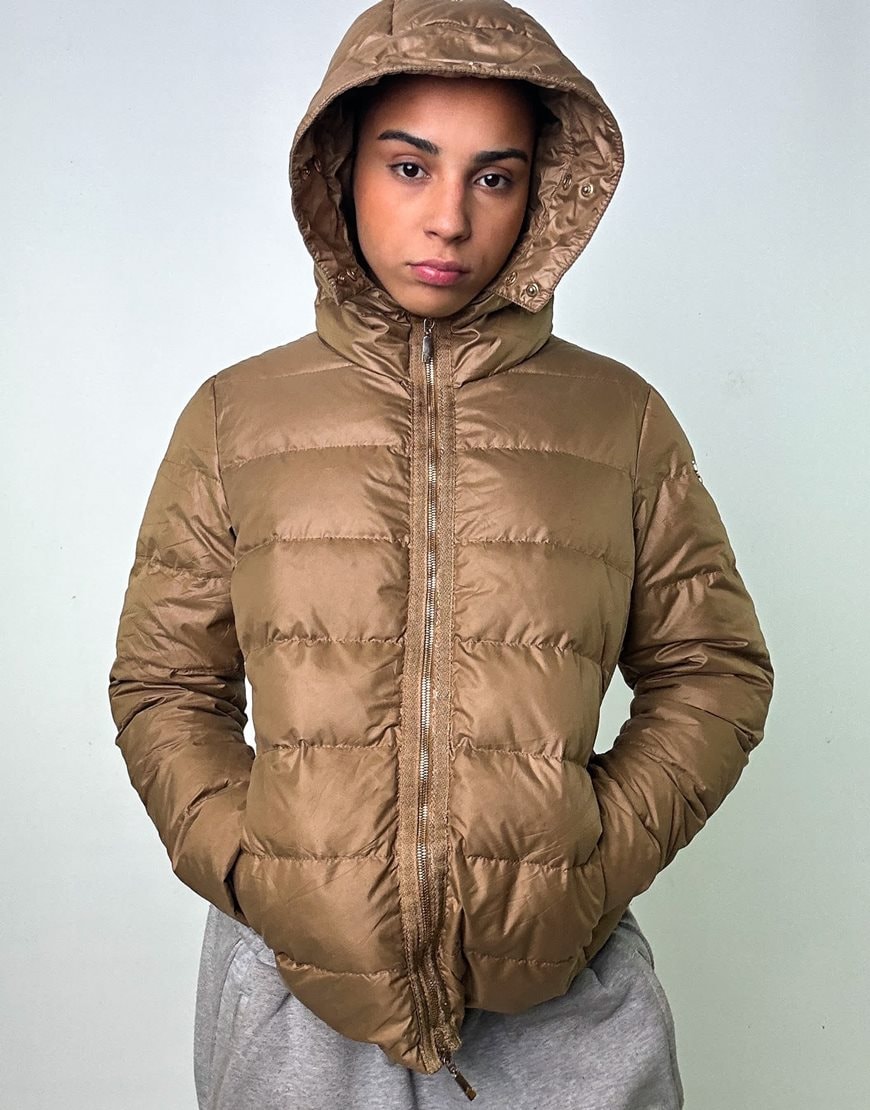 Vintage Moncler L Padded Coat in Beige Tan | ASOS Style Feed