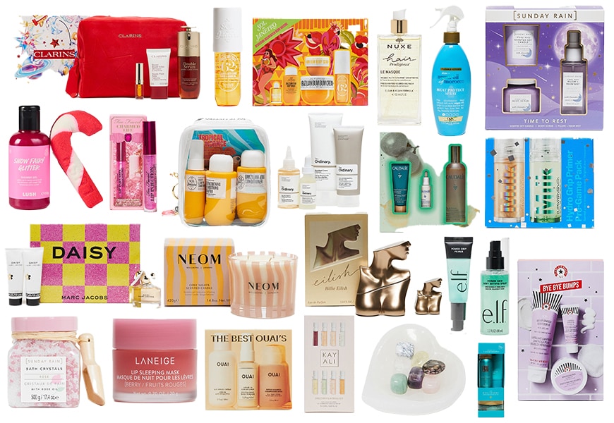 Collage of different beauty products