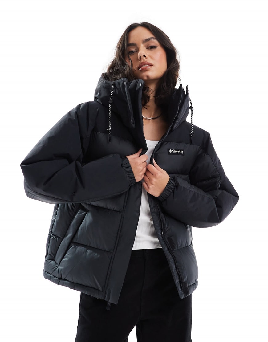 Woman wearing puffer coat