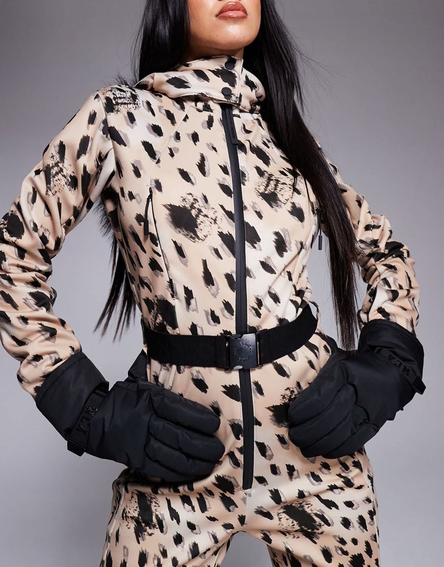 Woman wearing ski gloves