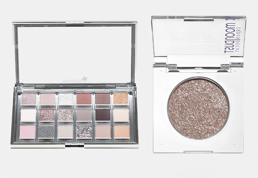 Huda Beauty Icy Nude palette and an Urban Decay single eyeshadow