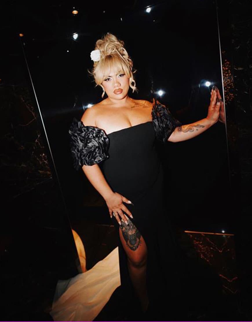 Parris Goebel in black dress in hotel room. | ASOS Style Feed