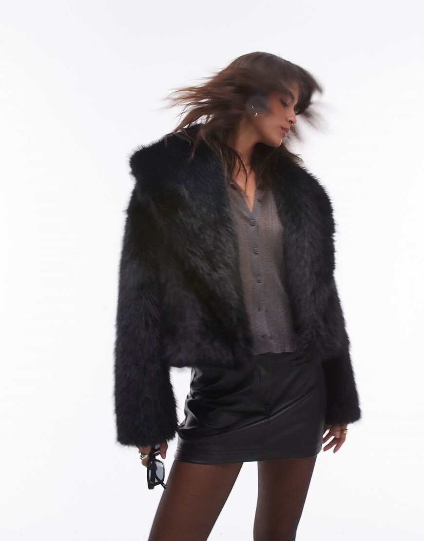 Topshop Faux-Fur Coat