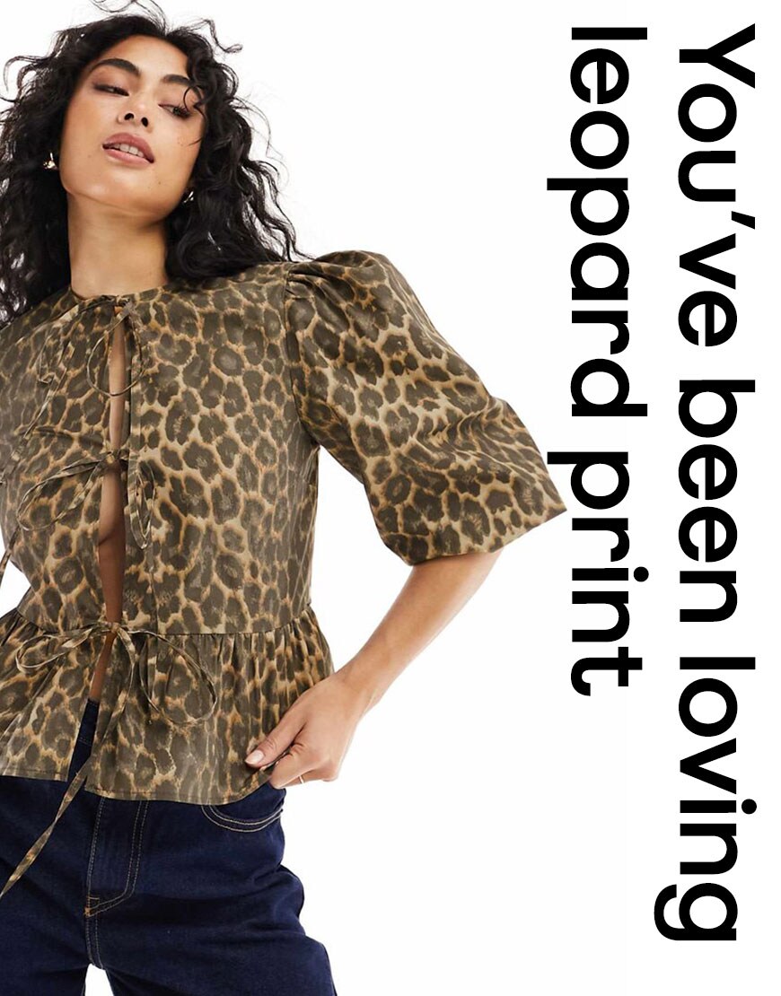 ASOS DESIGN Leopard-Print Blouse