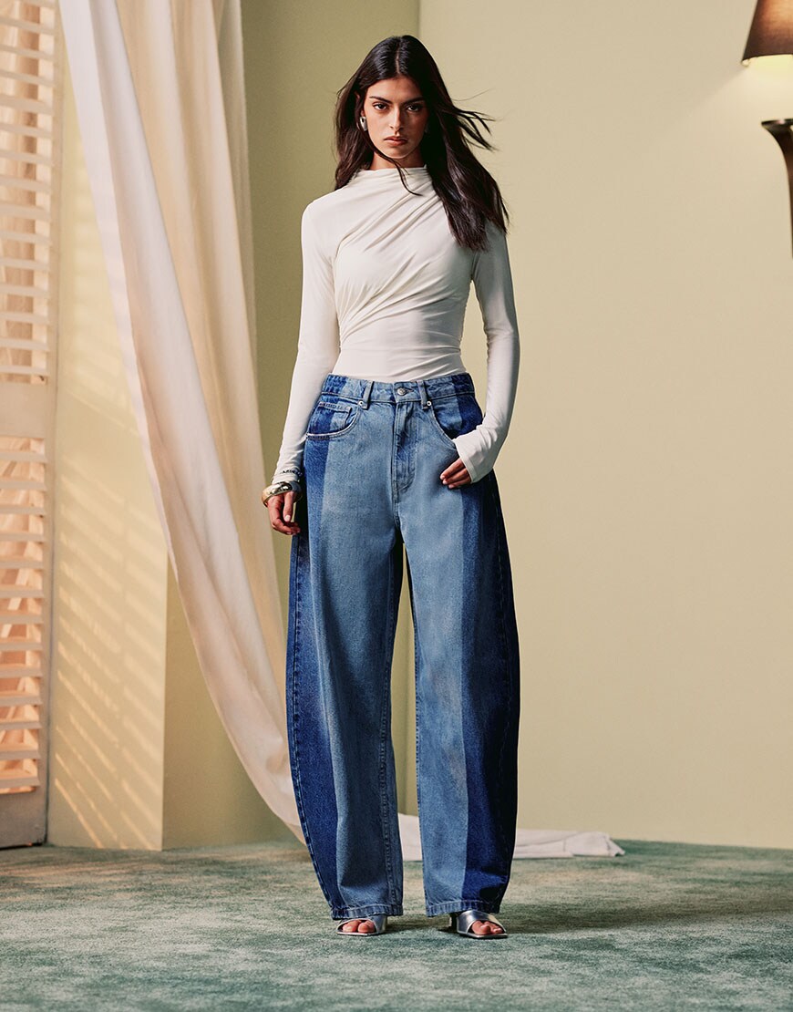 Model wearing barrel jeans | ASOS Style Feed