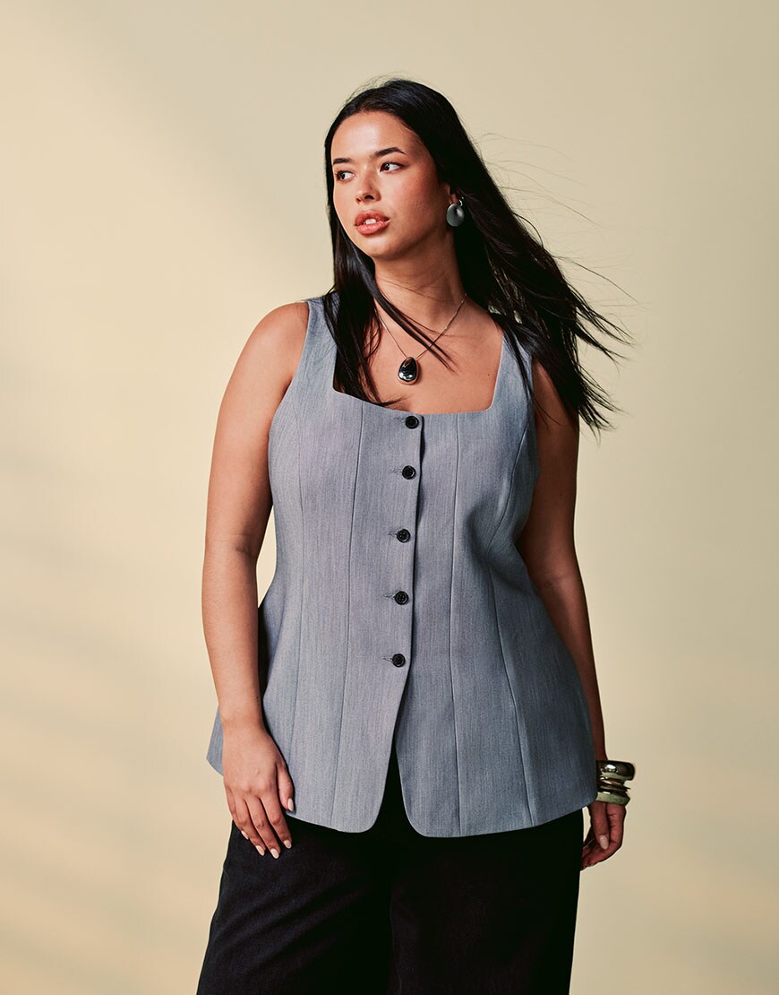 Model wearing tailored waistcoat | ASOS Style Feed