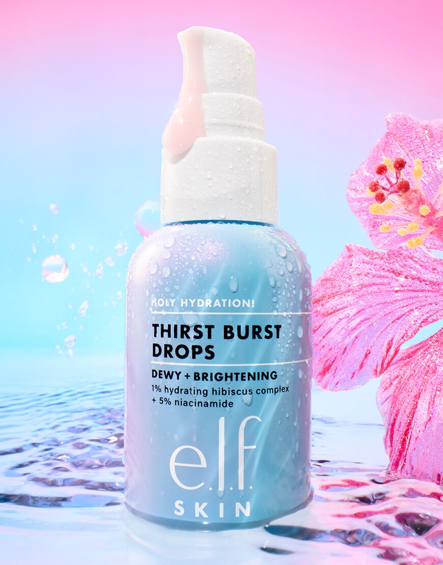 e.l.f. product on pink/blue background