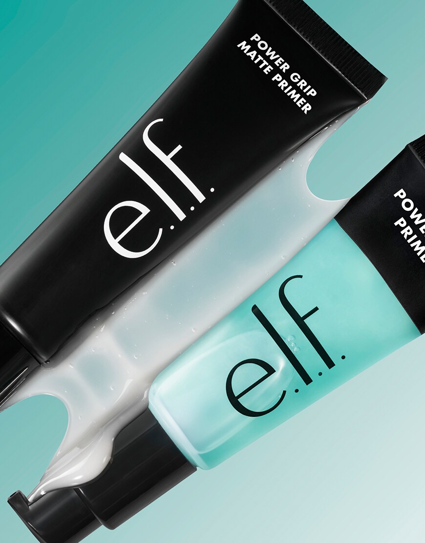 e.l.f. primers on blue background