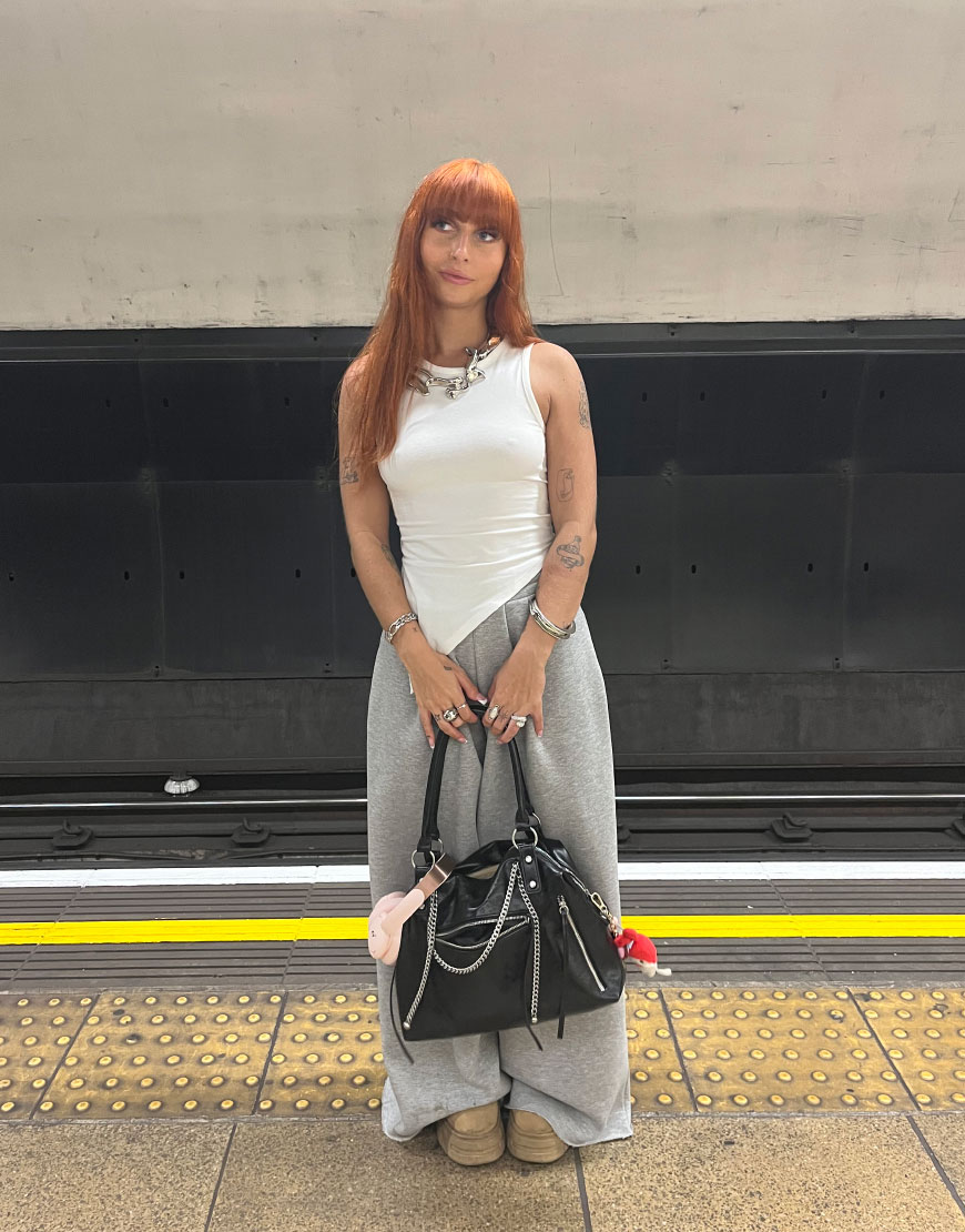 ASOS Grace Wearing a Coat and Scarf