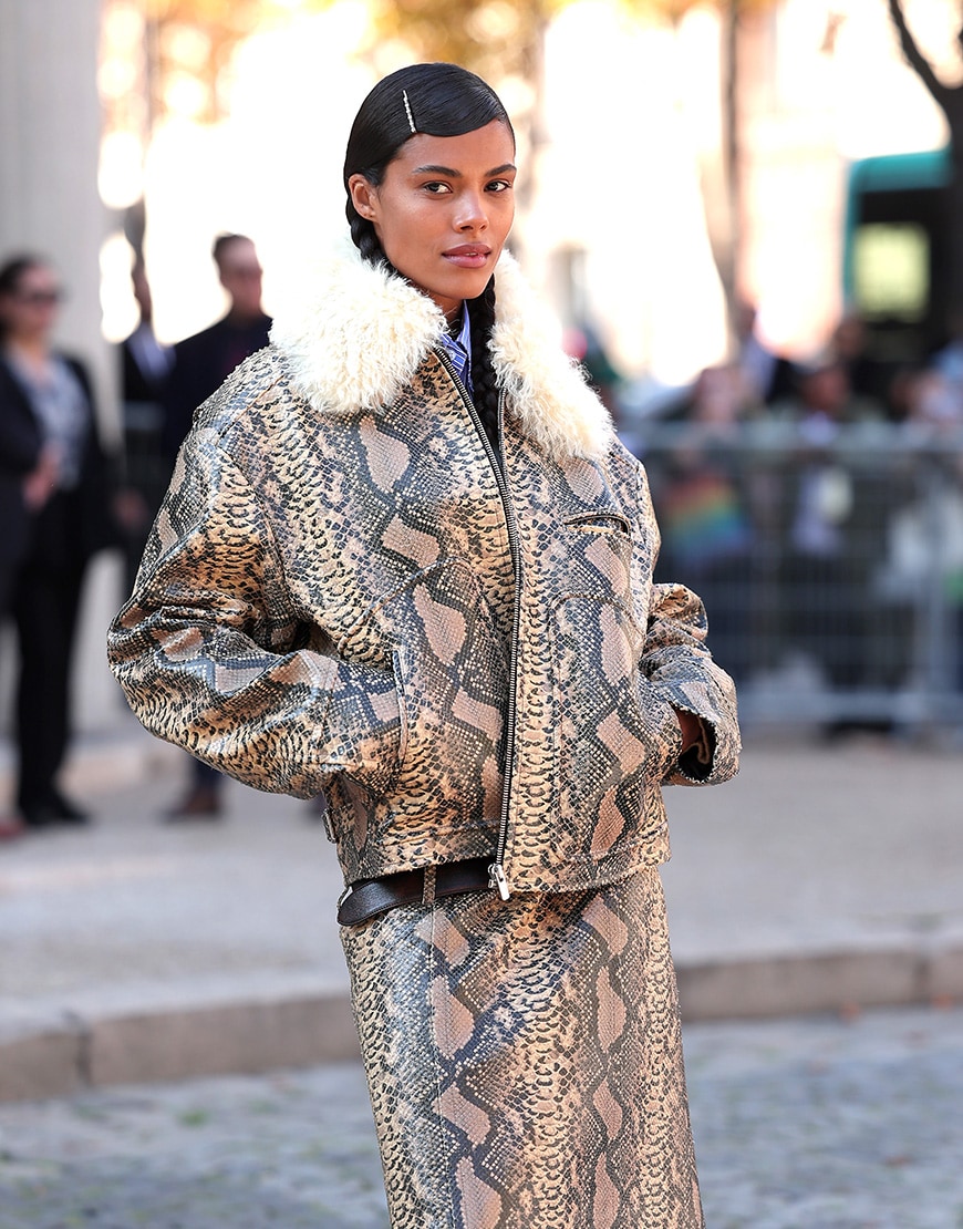 Woman in snakeskin co-ord. | ASOS Style Feed