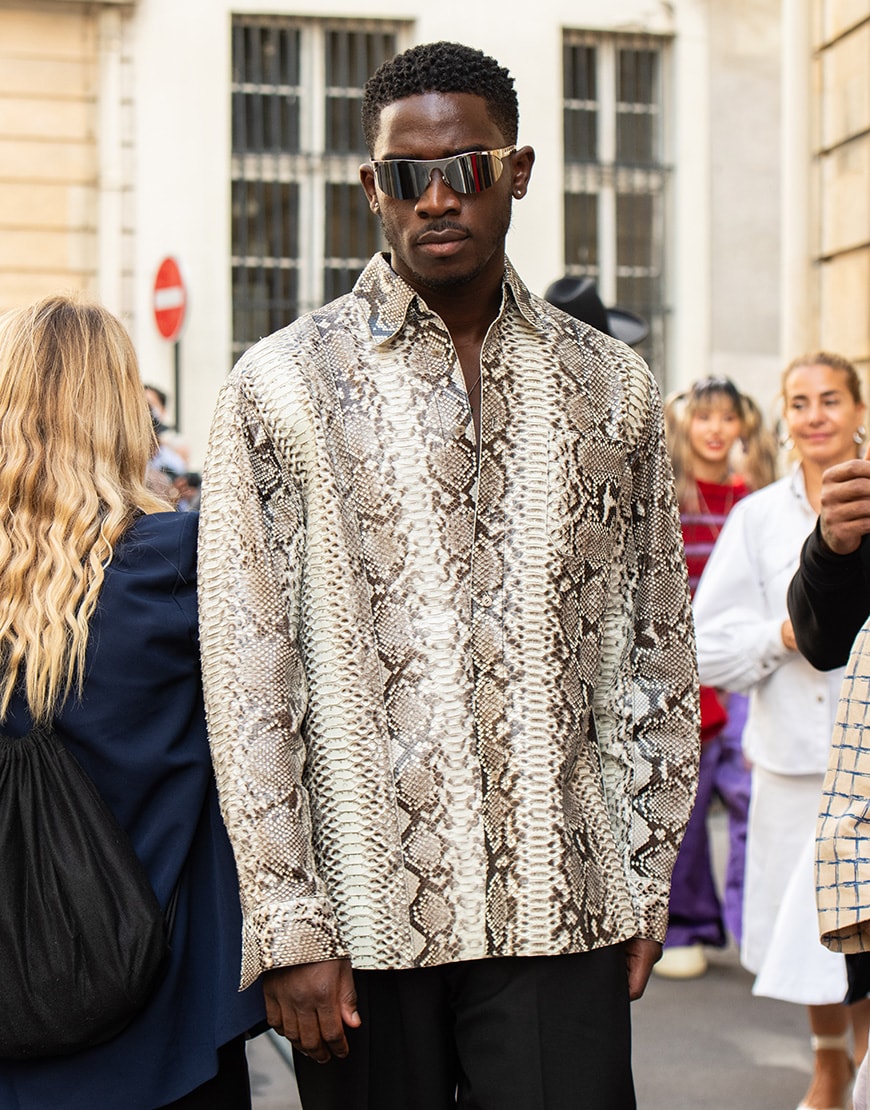 Man wearing snakeskin shirt | ASOS Style Feed