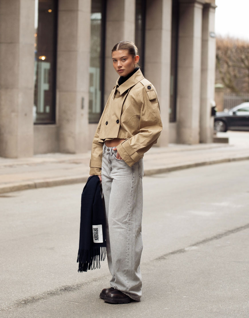 Woman Wearing Trench Coat