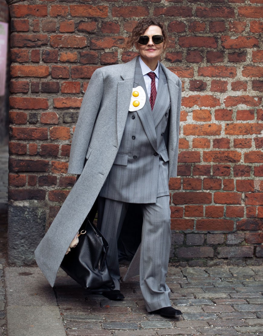 Woman Wearing Grey Formal Coat