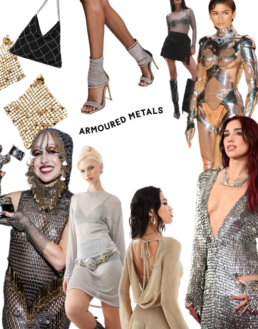 Celebrities wearing metal clothing