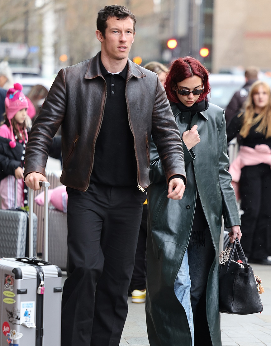 Callum Turner and Dua Lipa out and about