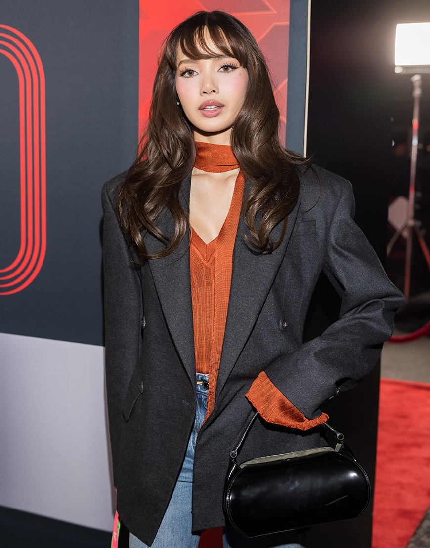 LISA dressed in scarf top and blazer | ASOS Style Feed