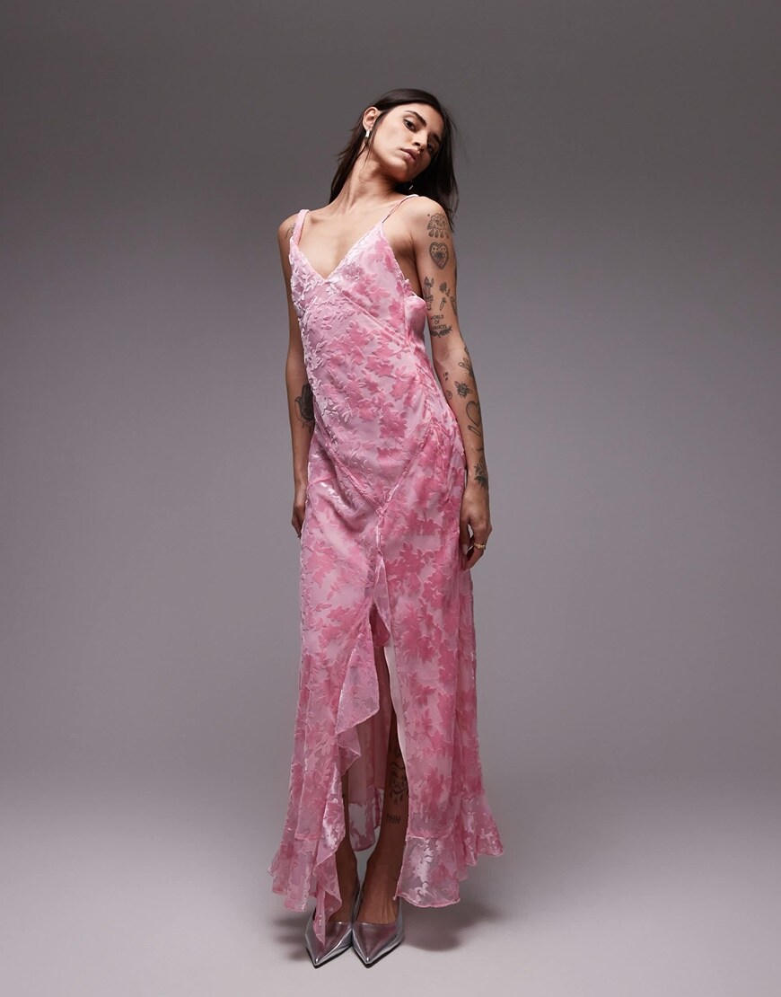 A model wearing a pink maxi dress | ASOS Style Feed