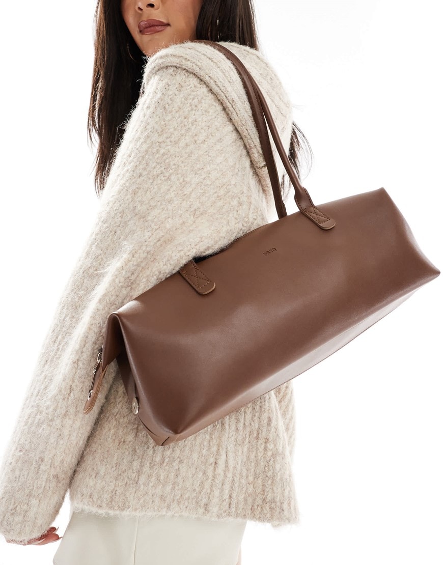 PASQ long shoulder bag in brown | ASOS Style Feed