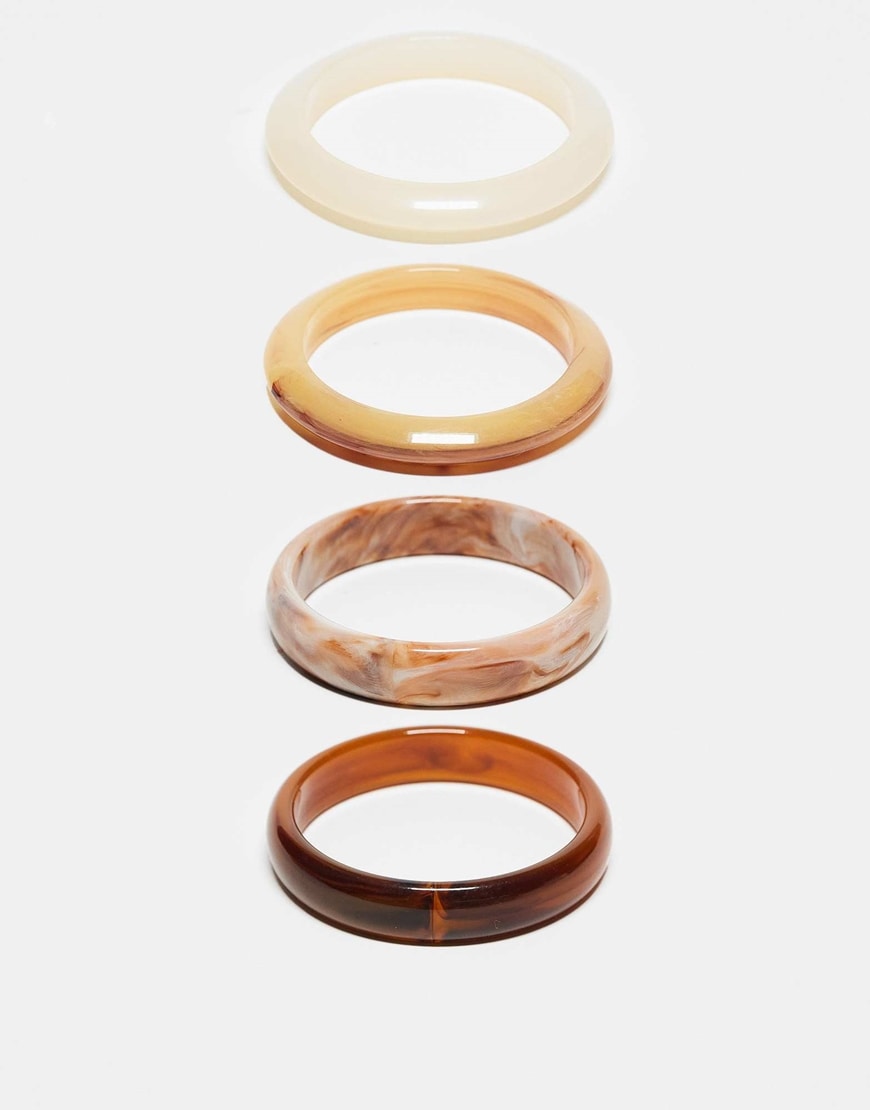 ASOS DESIGN pack of 4 resin bangles in multi | ASOS Style Feed