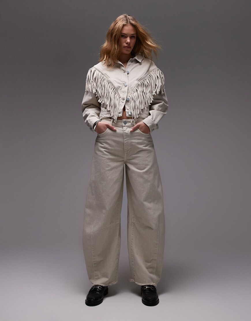 AllSaints Jett barrel jeans in cream white | ASOS Style Feed