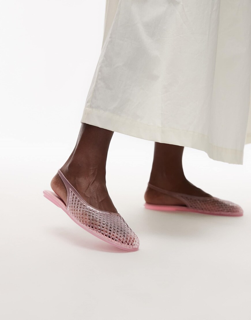 Topshop Harper jelly slingback ballet in pink | ASOS Style Feed