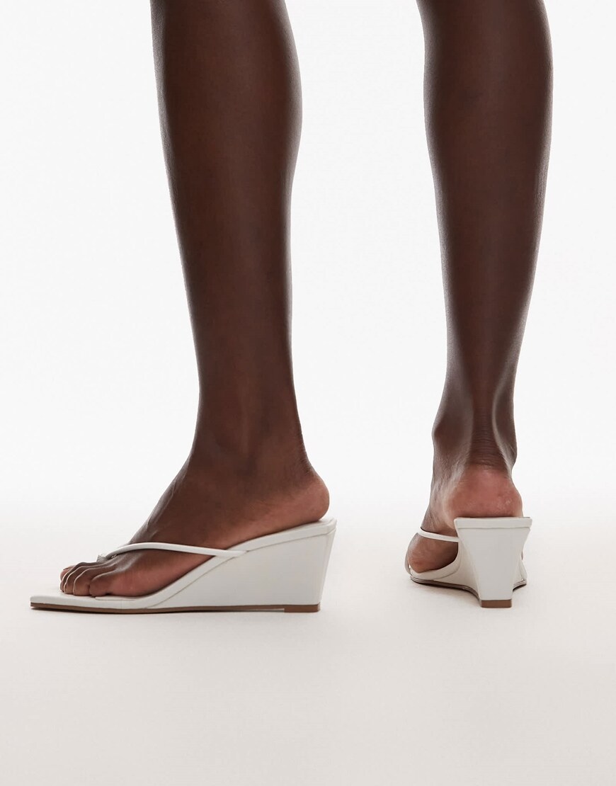 Topshop Indiana wedge heeled sandal in white | ASOS Style Feed