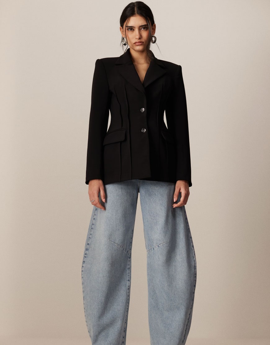 ARRANGE premium sculpted blazer in black | ASOS Style Feed