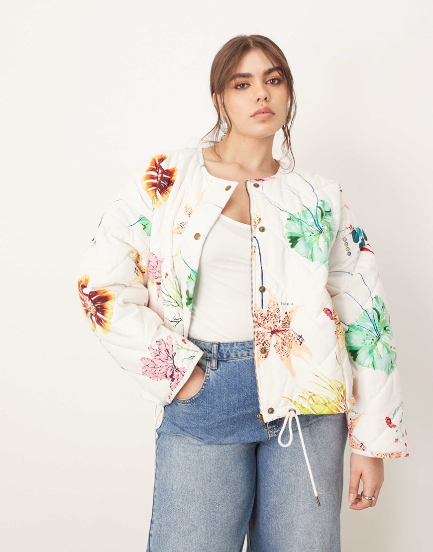 Model wearing floral jacket | ASOS Style Feed