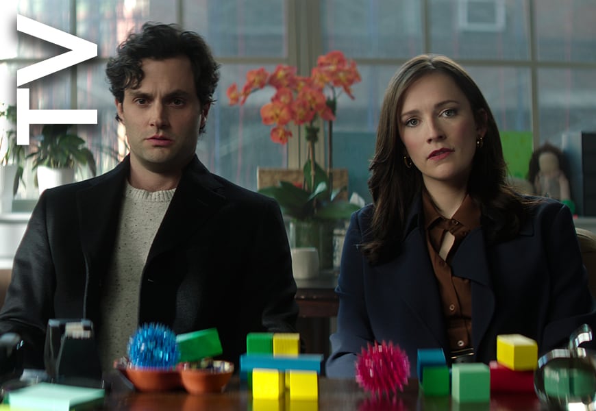 Penn Badgley on the set of YOU season 5