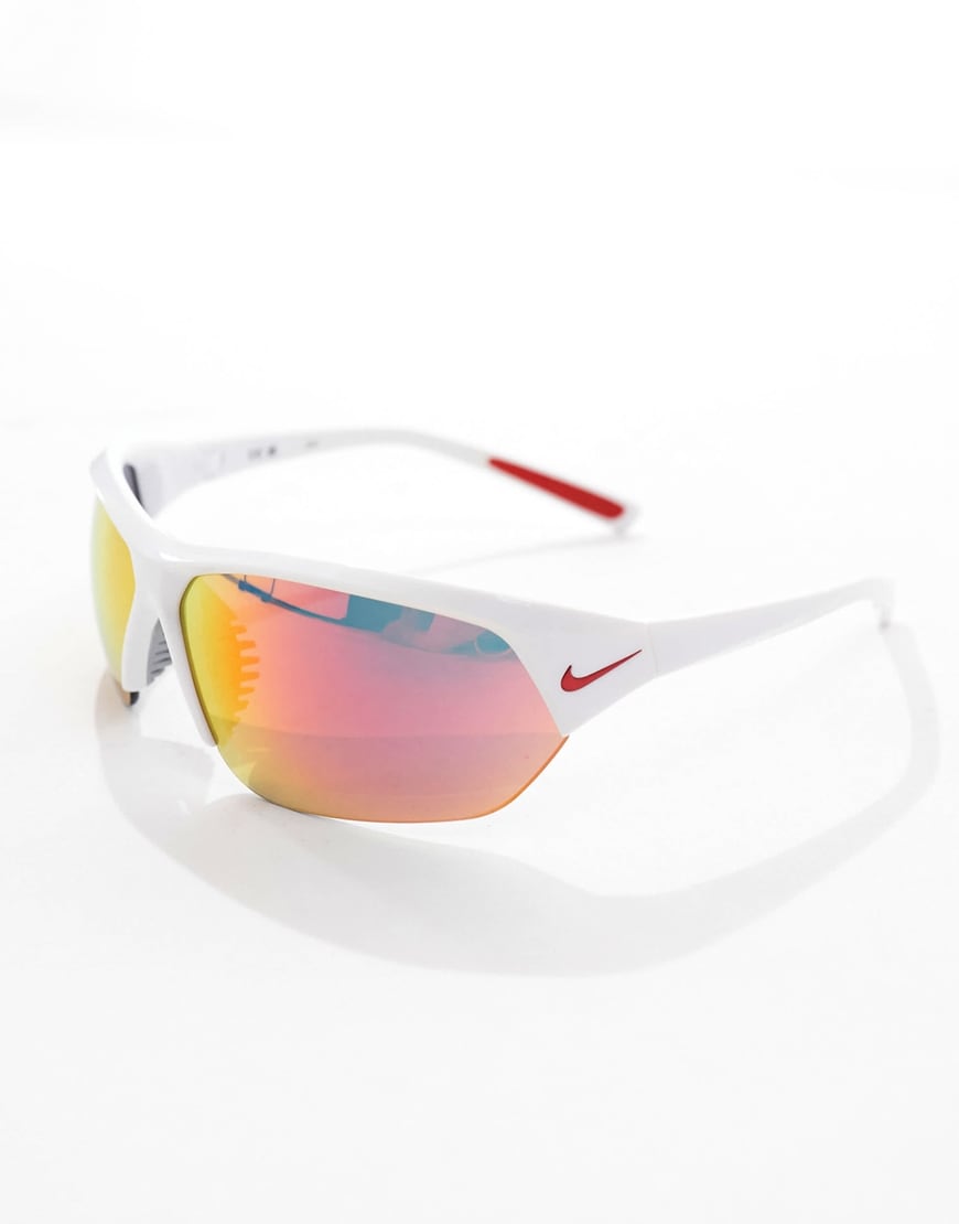 Nike Skylon Ace running sunglasses in white and red mirror | ASOS Style Feed
