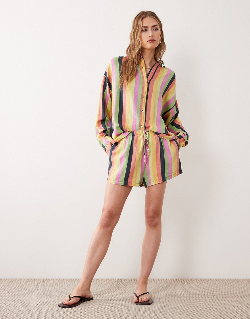 model wearing Rip Curl x Farm Rio beach set|ASOS Style Feed