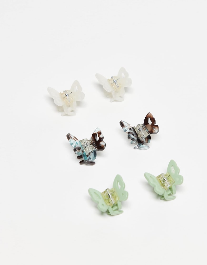 Sui Ava 6 pack tiny butterfly hair claws in multi | ASOS Style Feed