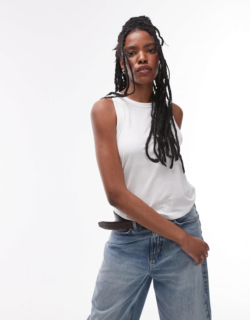 Topshop soft loose tank in white | ASOS Style Feed