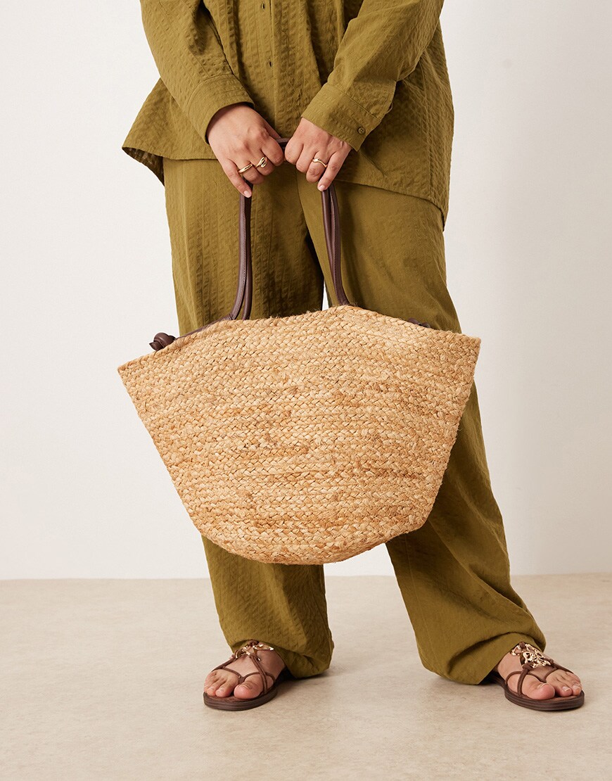 Accessorize Jute basket bag in neutral | ASOS Style Feed