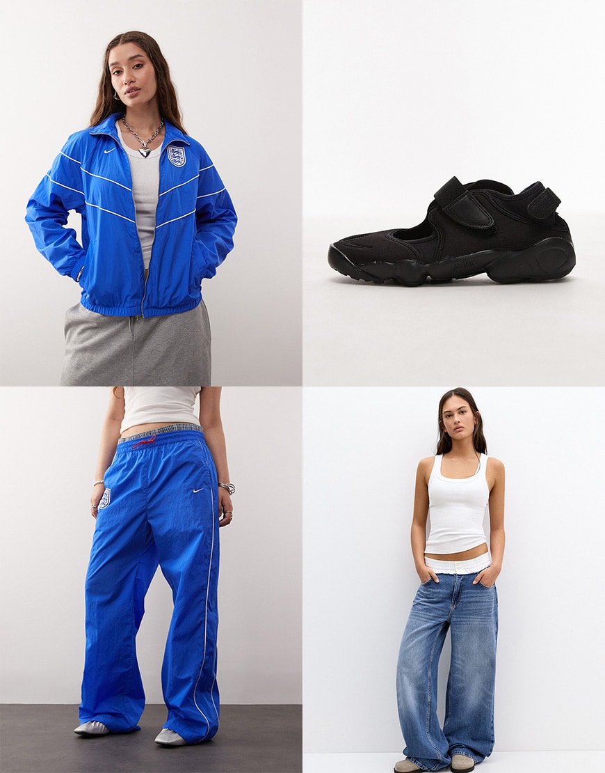 Nike Football Euro 2025 England Poly Knit full zip jacket in blue and white | ASOS Style Feed
