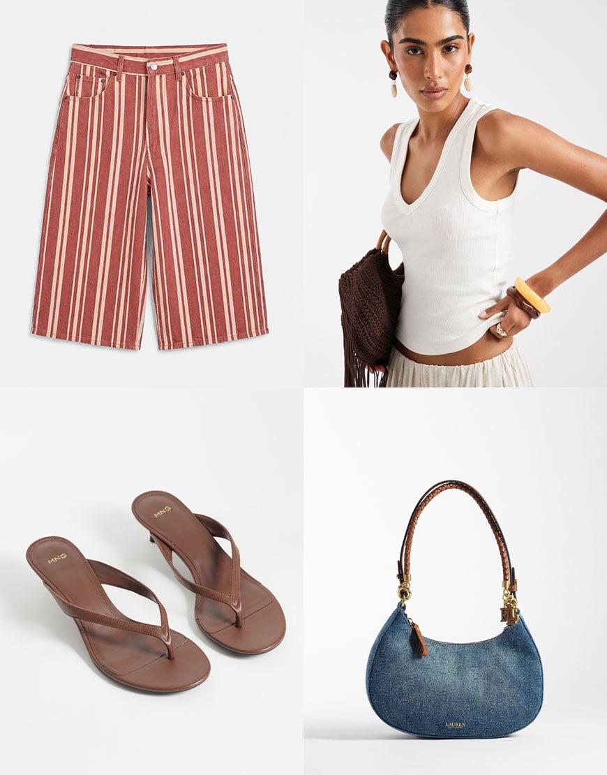 An Outfit With Statement Striped Jorts