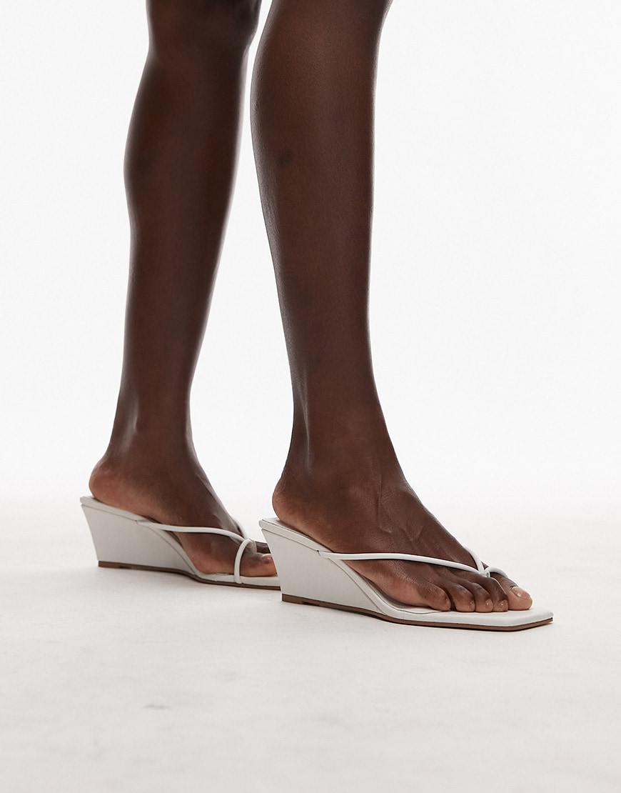 Topshop Indiana wedge heeled sandal in white | ASOS Style Feed