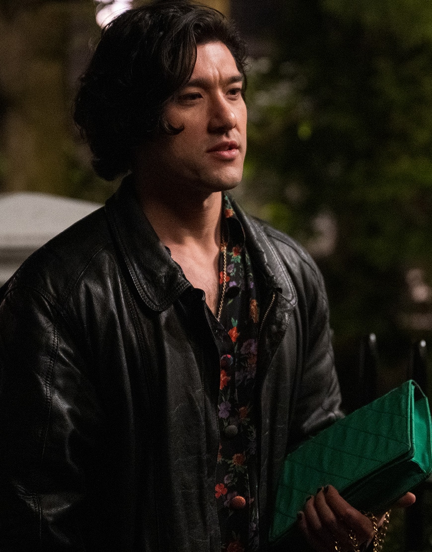 Felix (Will Sharpe) wearing leather jacket in Too Much Netflix series | ASOS Style Feed