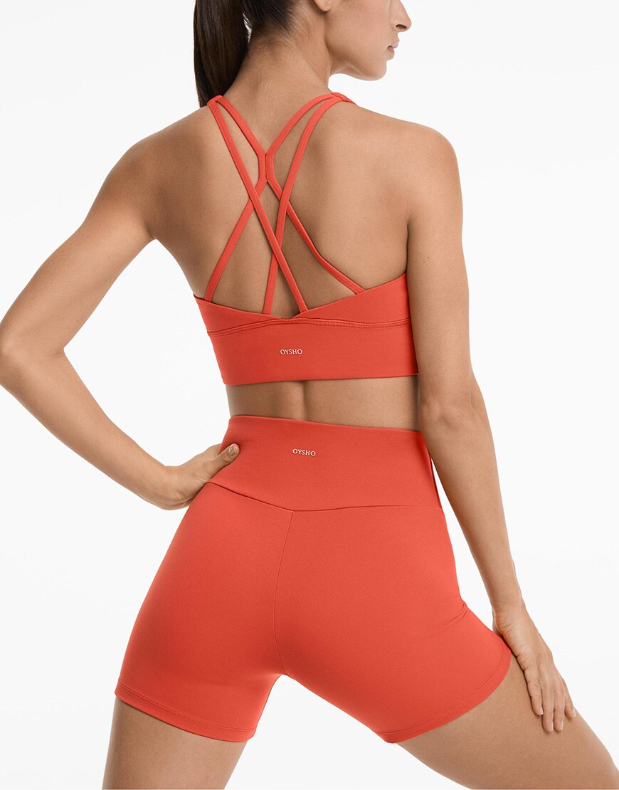 Oysho Comfortlux high-rise 10cm hot pants in peach | ASOS Style Feed