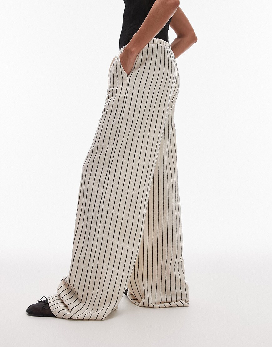 Topshop jersey towelling stripe trouser in mono print | ASOS Style Feed